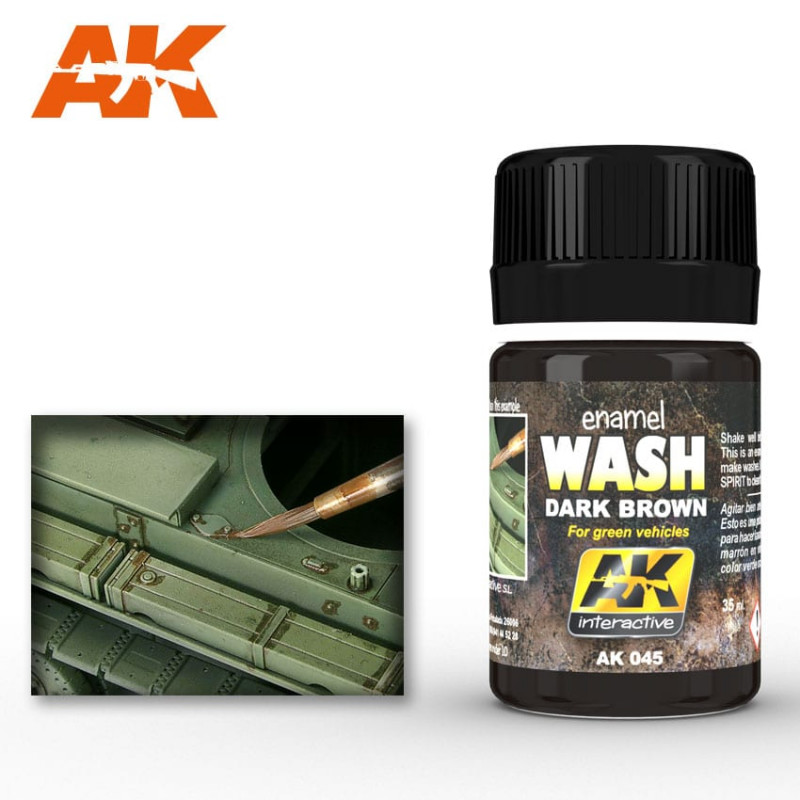 AK Dark Brown Wash for Green Vehicles