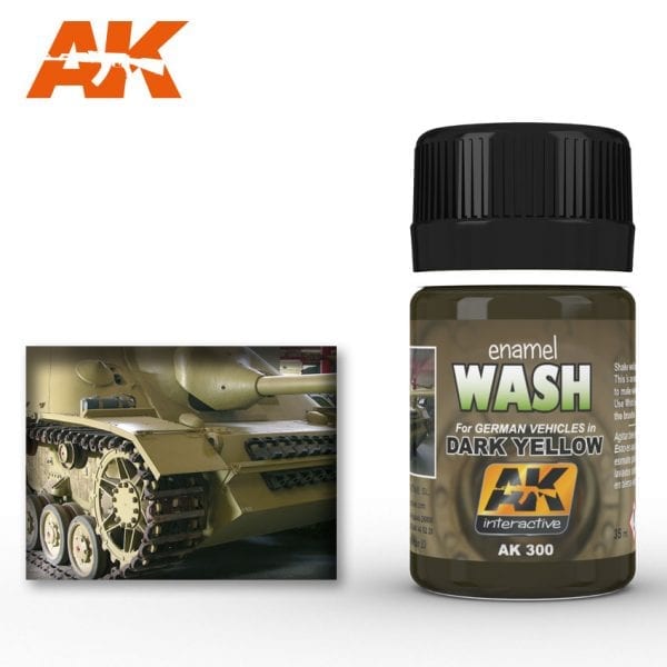AK Dark Yellow Wash for German Vehicles