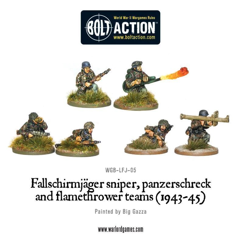 Fallschirmjäger Sniper, Panzerschreck, Flamethrower